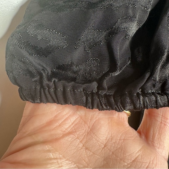 Good American Black Animal Print Button Front Puff Sleeve Corset Maxi Dress M - Picture 11 of 13